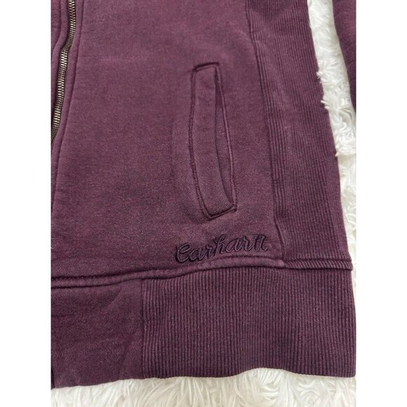 CARHARTT Women Purple Full Zip Fleece Jacket Lined Work Outdoors MEDIUM Spellout - Picture 7 of 13